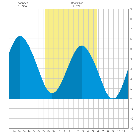 Hunting Island Bridge tide chart for Friday, January 19, 2024