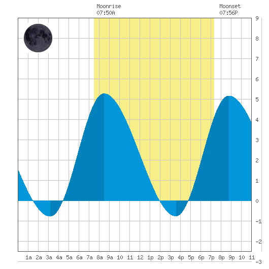 Garden City Bridge tide chart for Sunday, March 10, 2024