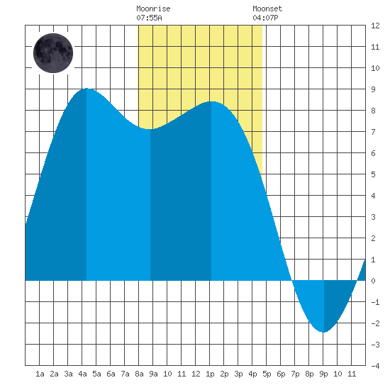 Gardiner tide chart for Tuesday, January 12, 2021